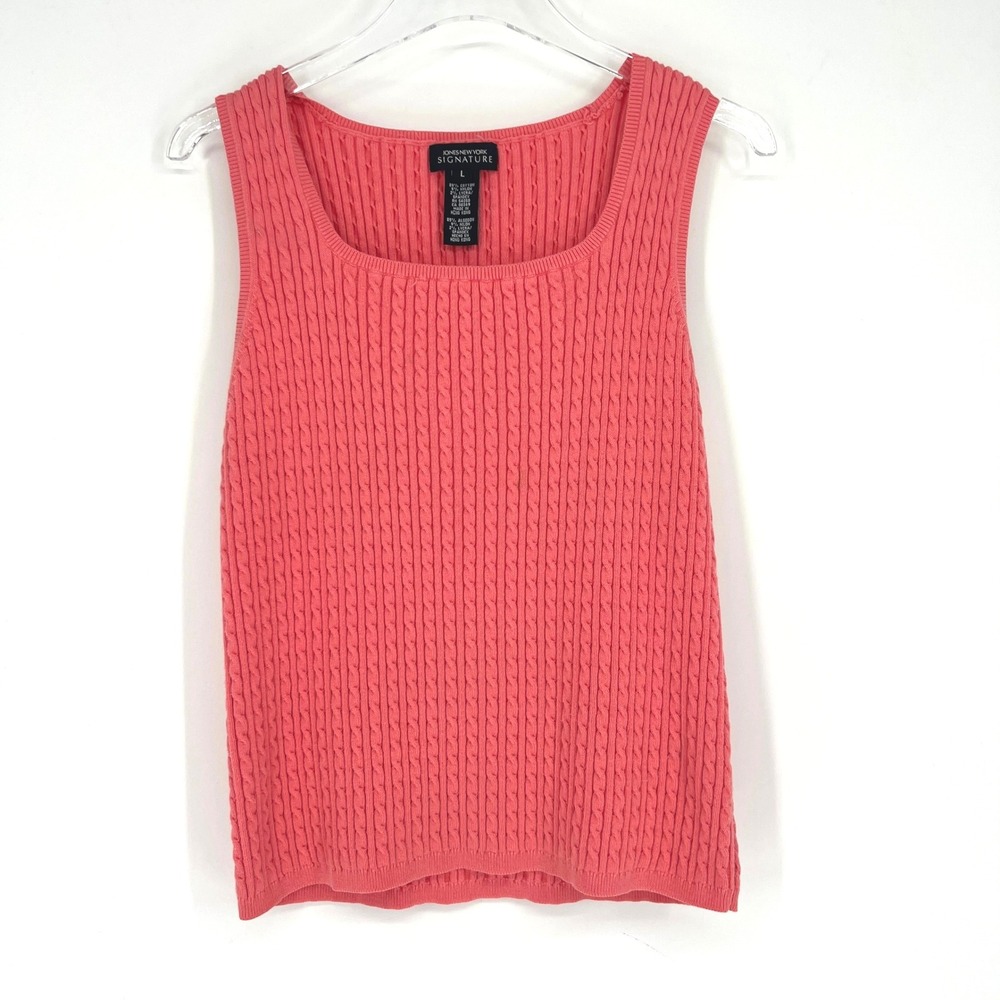 Jones New York Tank Top Womens L Cable Knit Tank Top Preppy Old Money‎ Feminine
